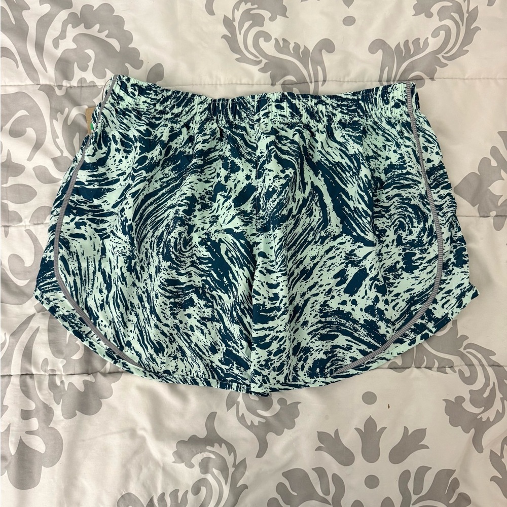 New Nike Dri-Fit Icon Clash Tempo Running Shorts in Blue/Mint Swirl Print NWT XL - Picture 3 of 5